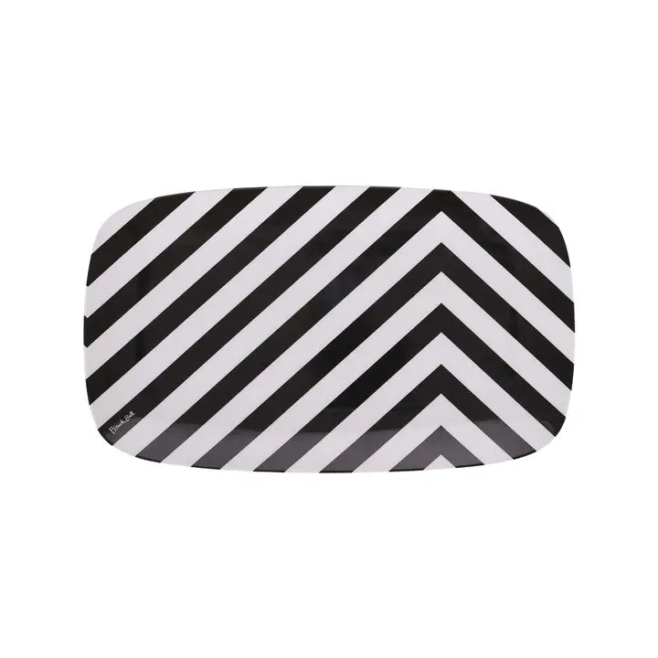 French Bull Black & White Rectangular Platter - Thumbnail 2