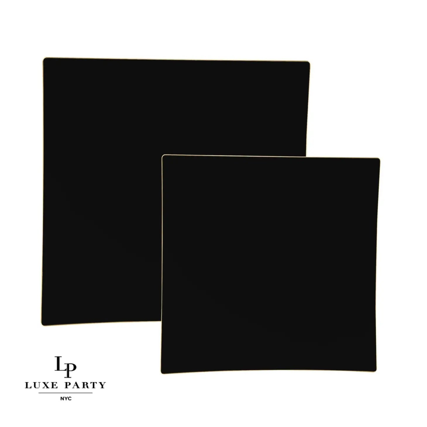 Luxe Party Square Clear & Gold Dinner Plates - Thumbnail 2