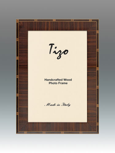 Tizo Dark Brown Inlaid Border Italian Wood Frame
