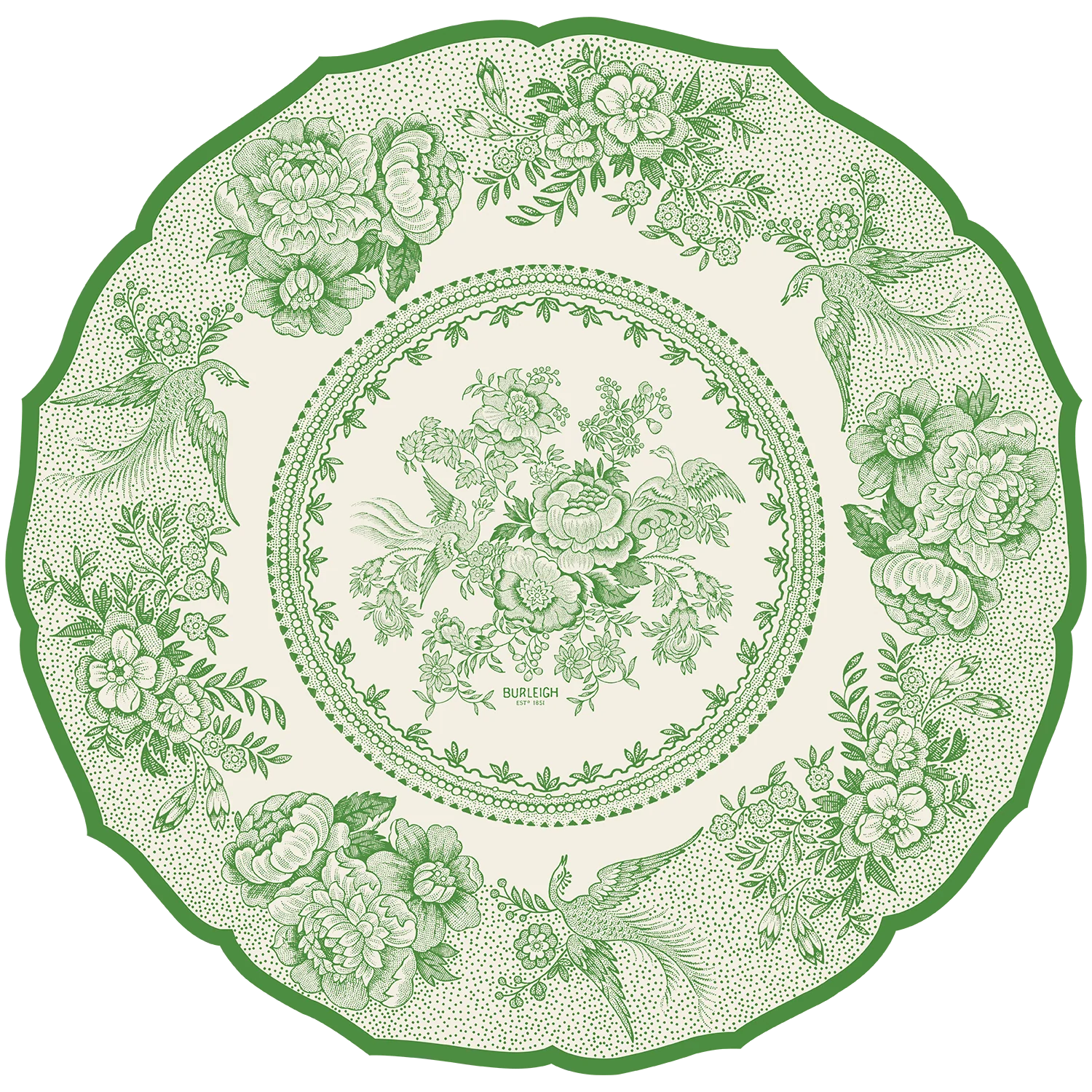 Hester and Cook DIE-CUT GREEN ASIATIC PHEASANTS PLACEMAT