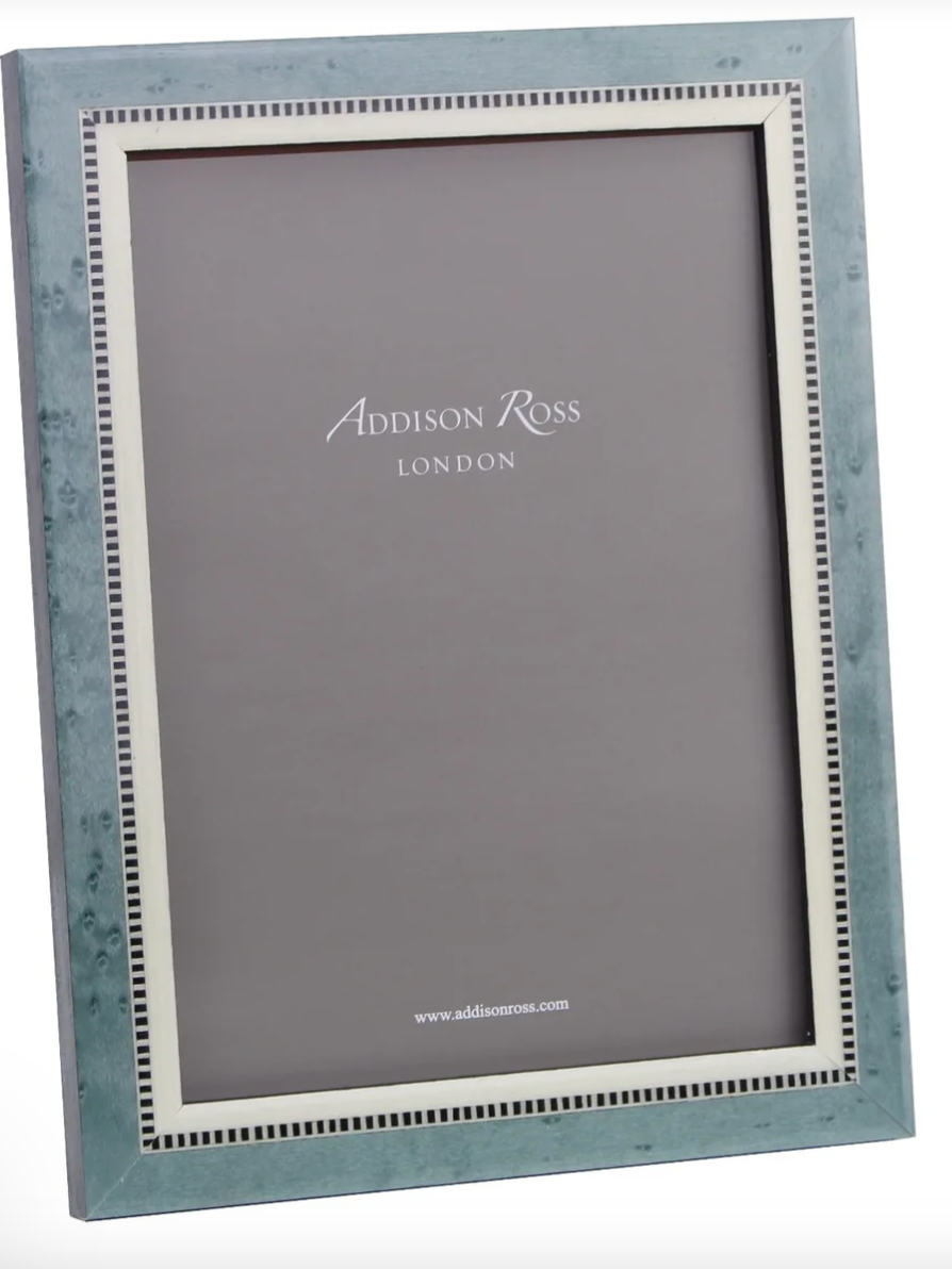 Addison Ross Marquetry Picture Frame: Blue Dots - Thumbnail 2