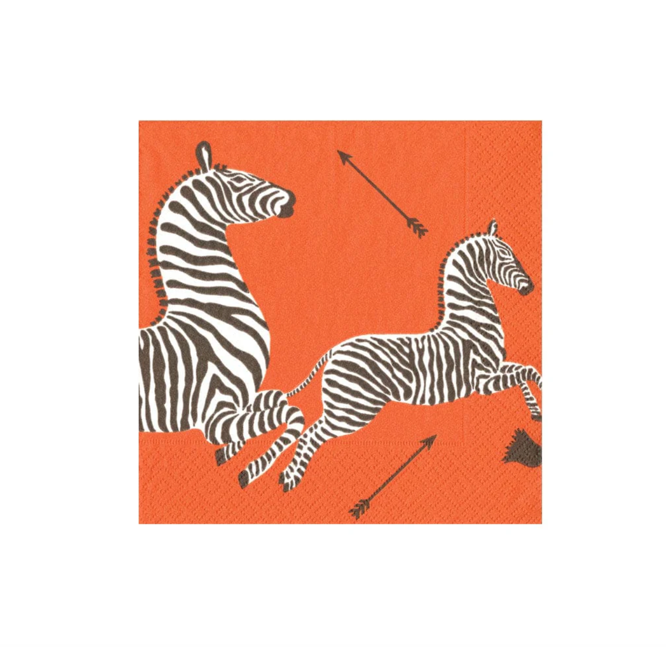 Caspari Zebras Orange Cocktail Napkins - Thumbnail 2