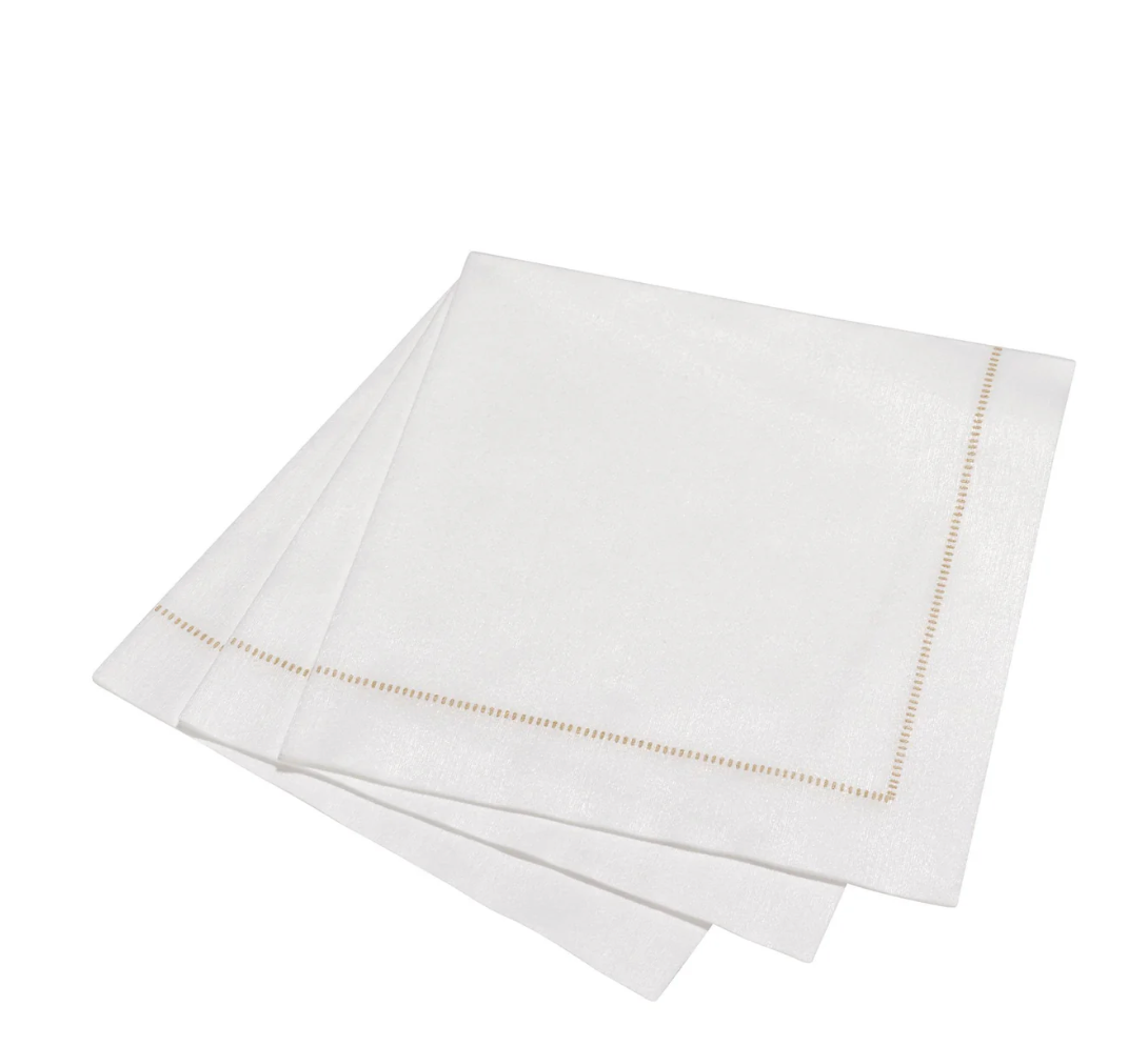 The Napkins Taupe Hemstitch Dinner