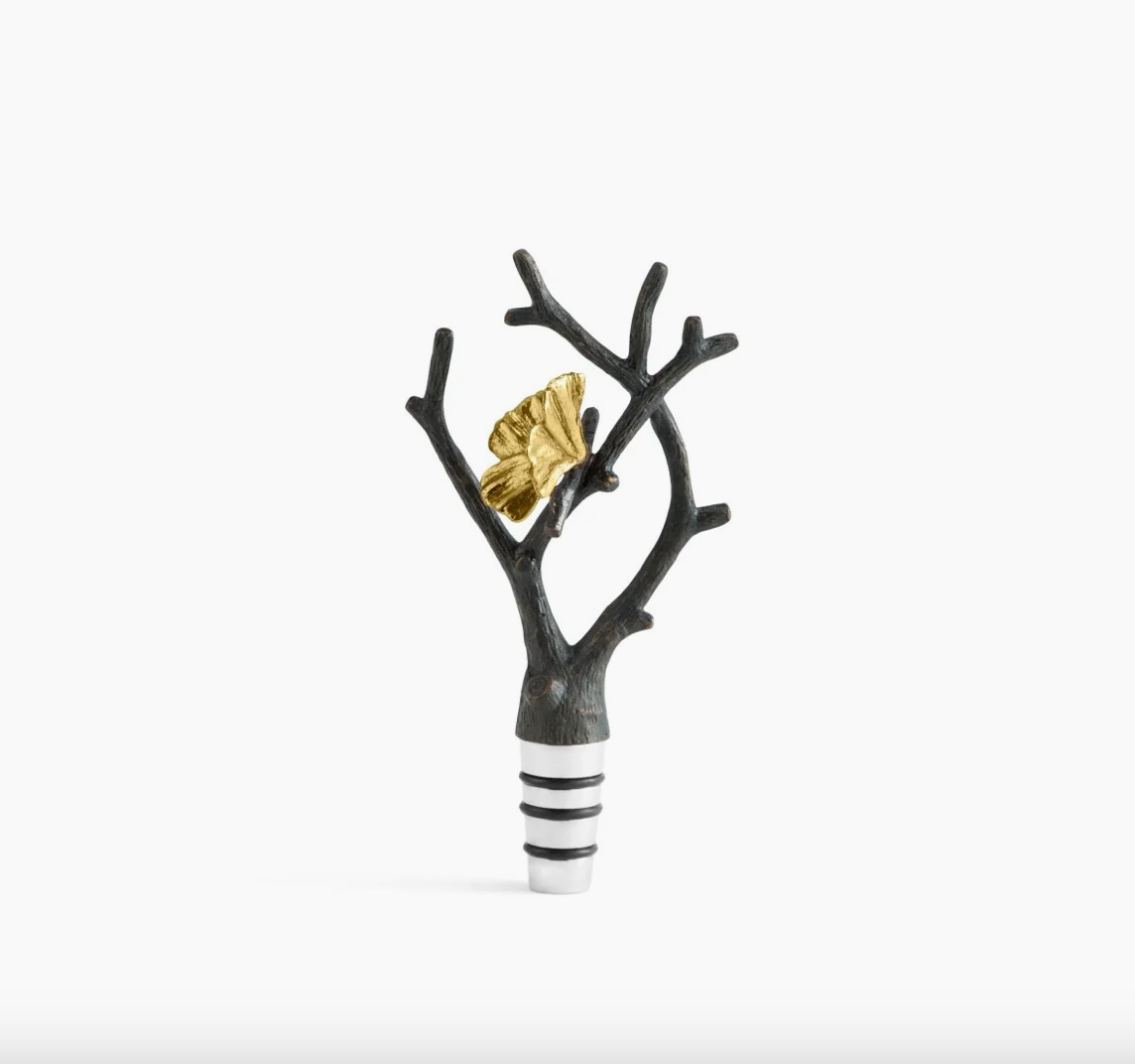 Michael Aram Butterfly Ginkgo Wine Stopper - Thumbnail 4