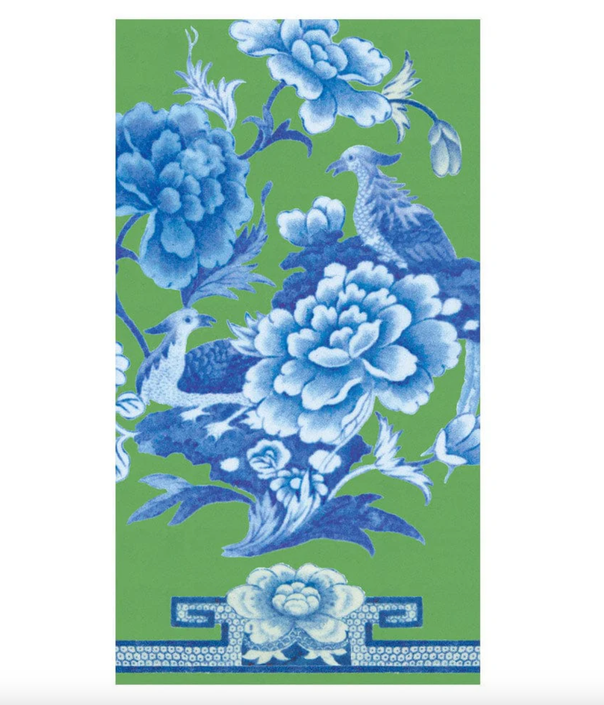 Caspari Green and Blue Plate Paper Guest Towel Napkins - Thumbnail 5