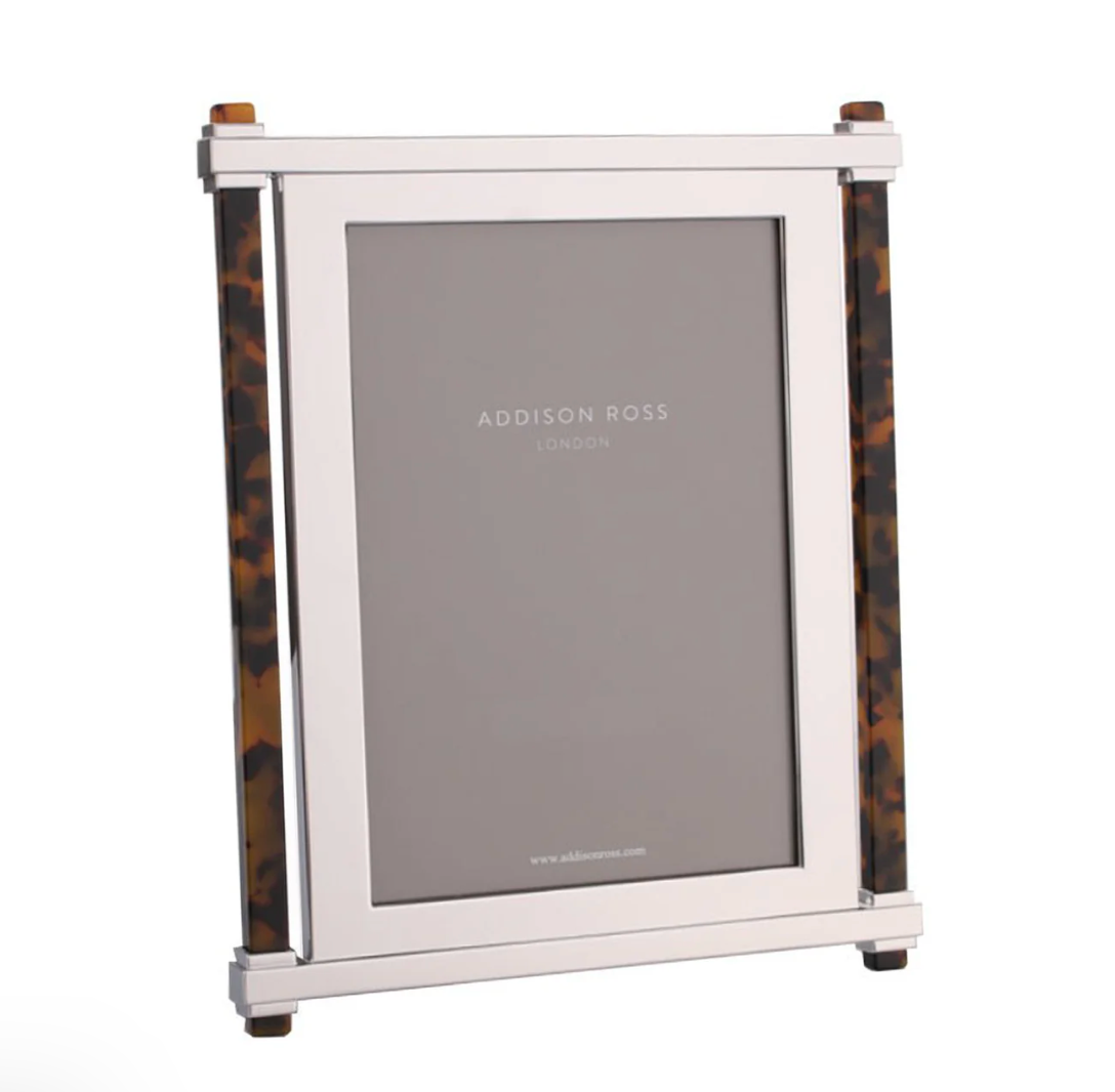 Faux Tortoiseshell & Silver Pillar Photo Frame - Thumbnail 5