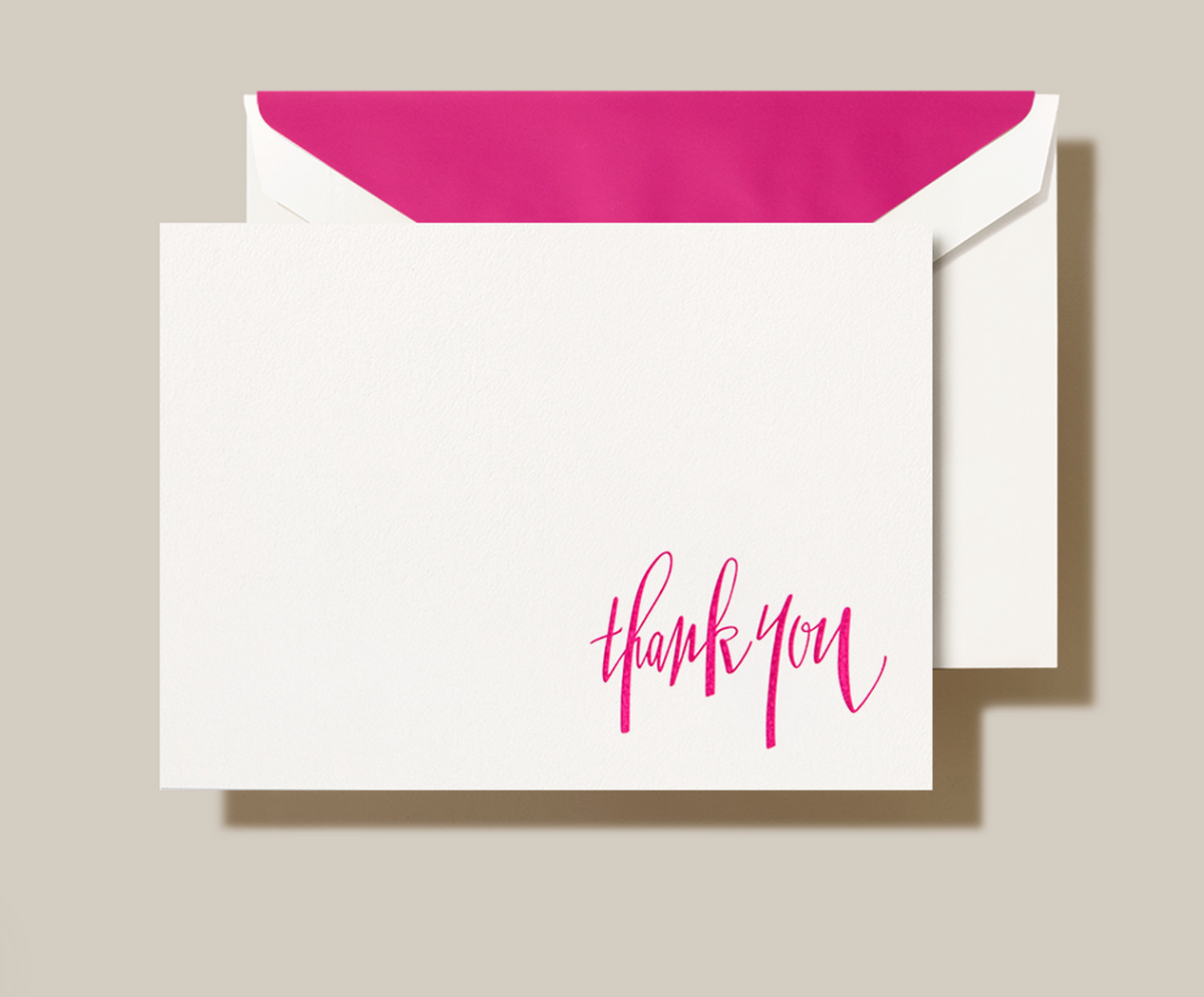 Crane RASPBERRY THANK YOU NOTE – Lee's Paperie