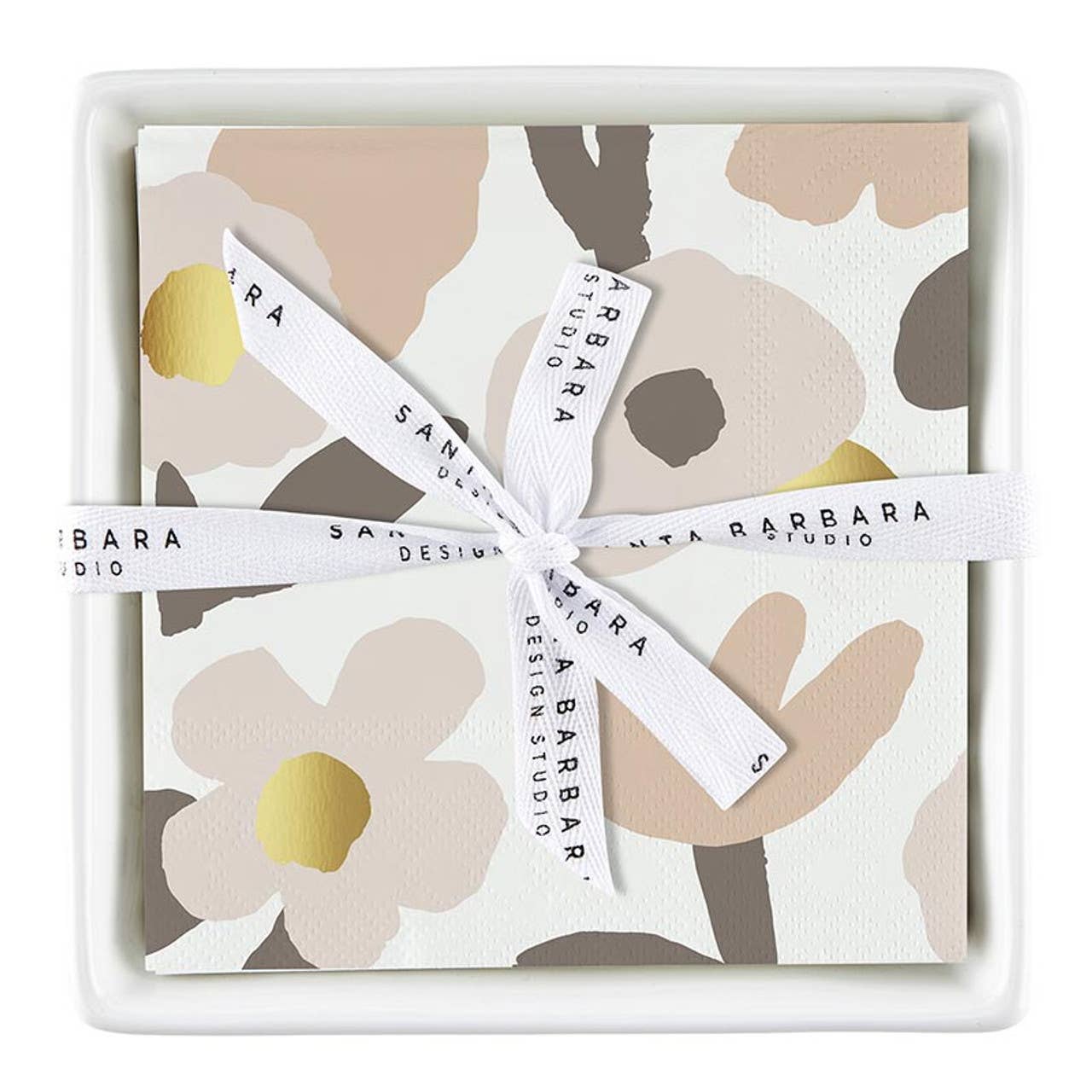 Santa Barbara Design Studio by Creative Brands Ceramic Napkin Tray + Napkins - Merry + Bright - Thumbnail 3