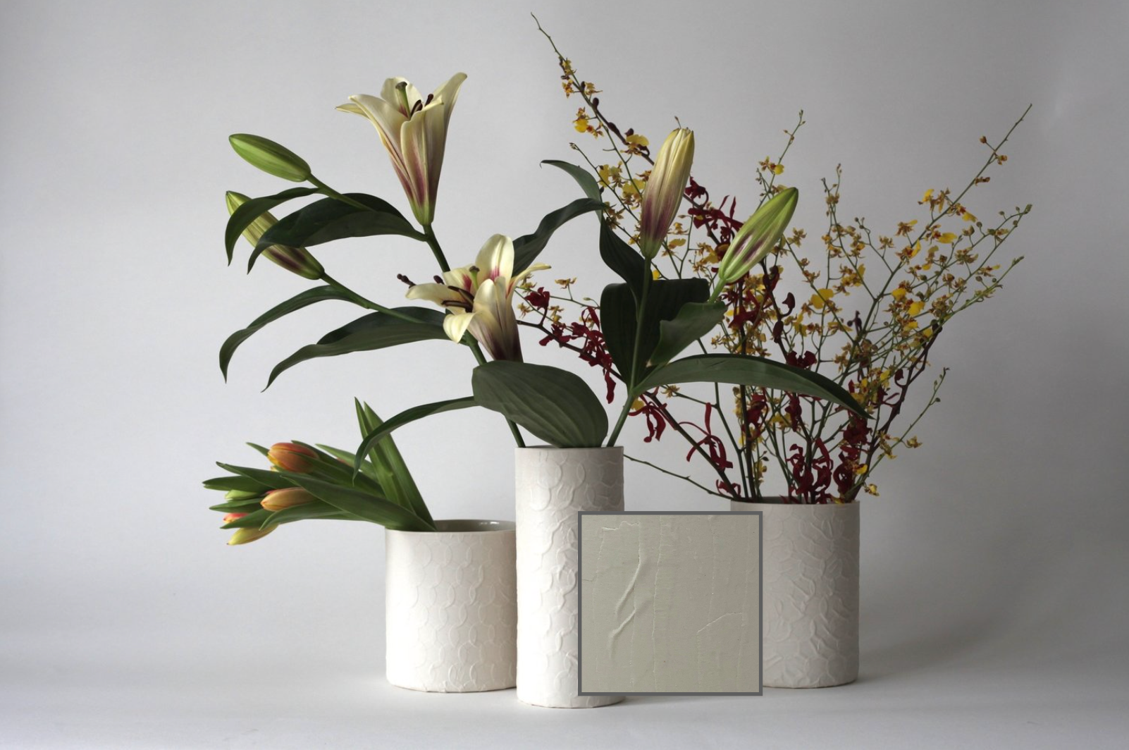 Abigail Murray Strips Tall Vase, White