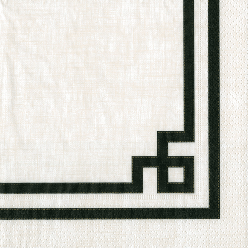 Caspari Rive Gauche Black and White Beverage Napkins