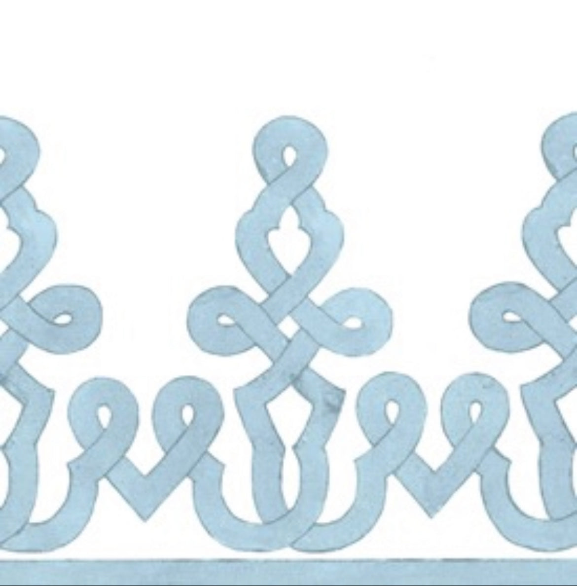 Caspari Dessin Passementerie Stone Blue Guest Towel - Thumbnail 3